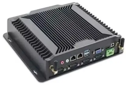 Üst yüzeyi soğutucu kanatçıklardan oluşan fansız endüstriyel box PC