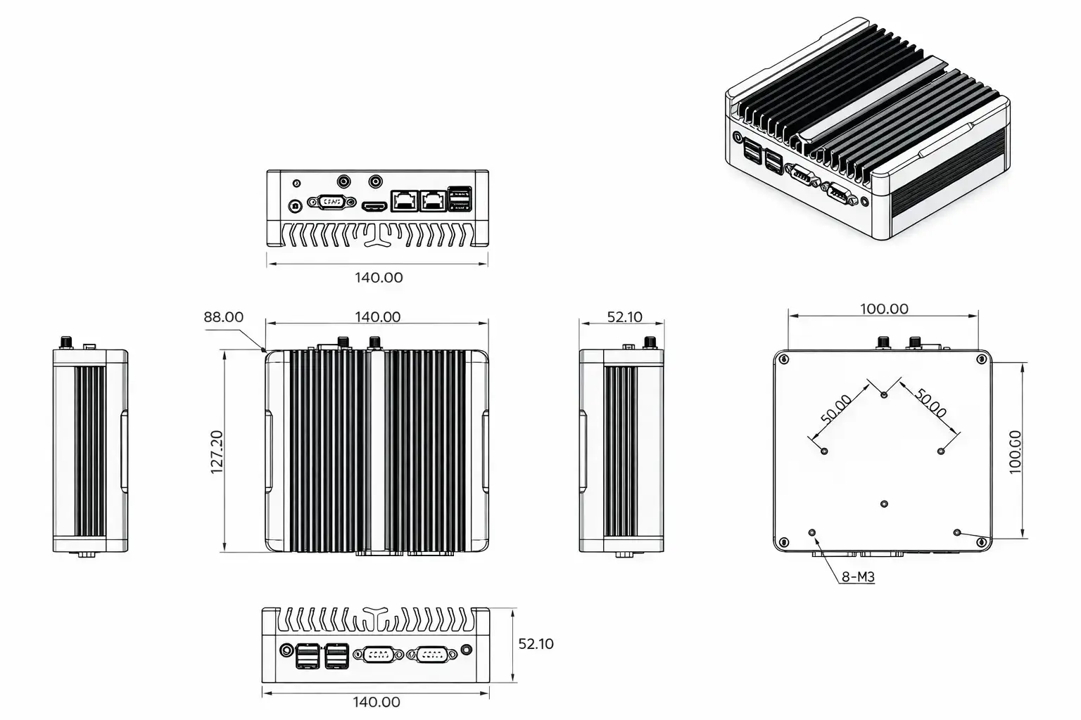 Gemstone MINIBOX (2 x LAN) Endüstriyel Box PC - Görsel 4